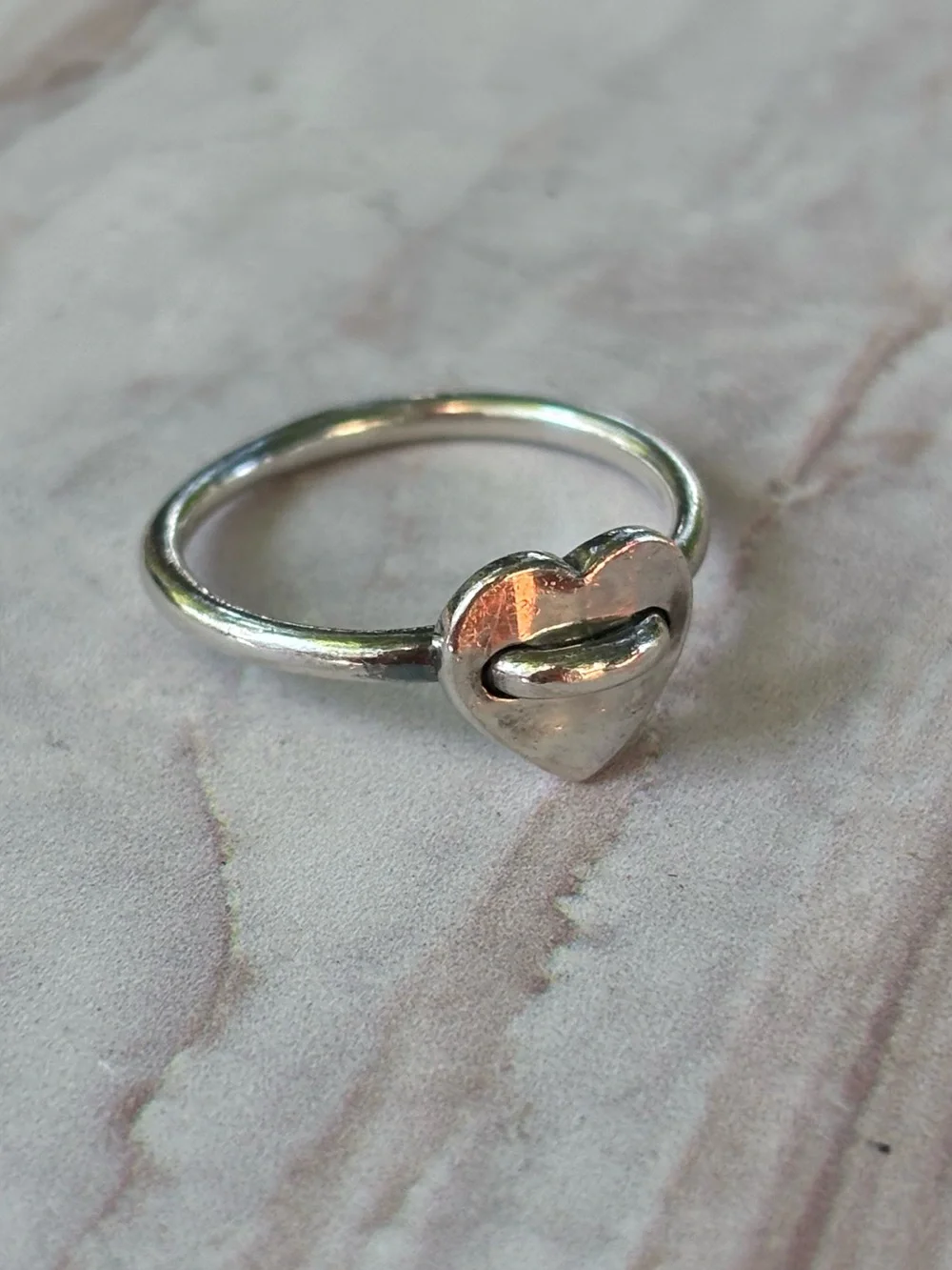 COACH Authentic Sterling Silver 925 Puffy Heart Ring Size 6 Charm Band Vintage